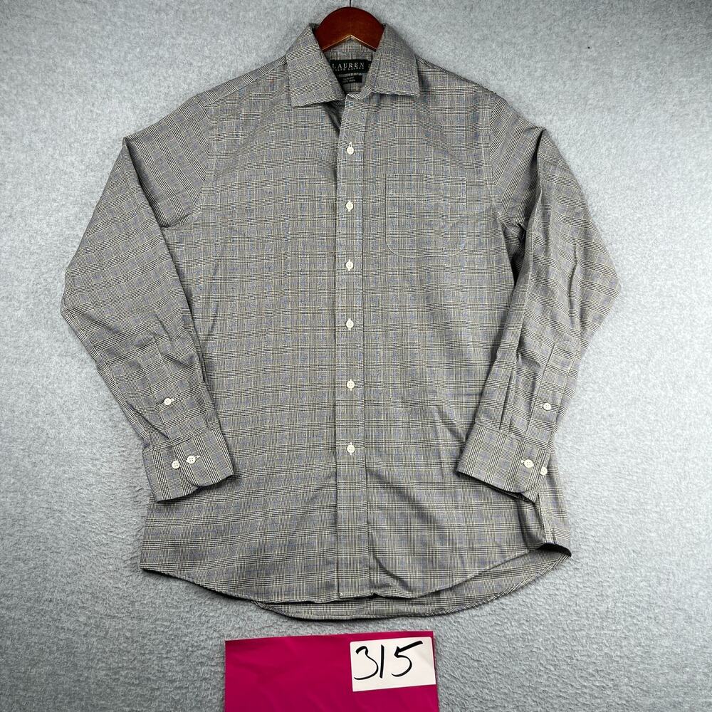 Lauren Ralph Lauren Shirt Slim Non Iron Glen Plaid Button Up Long Sleeve 15.5